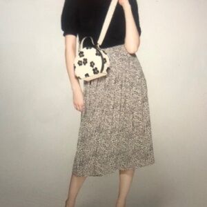 Elegant Black and White Patterned Skirt